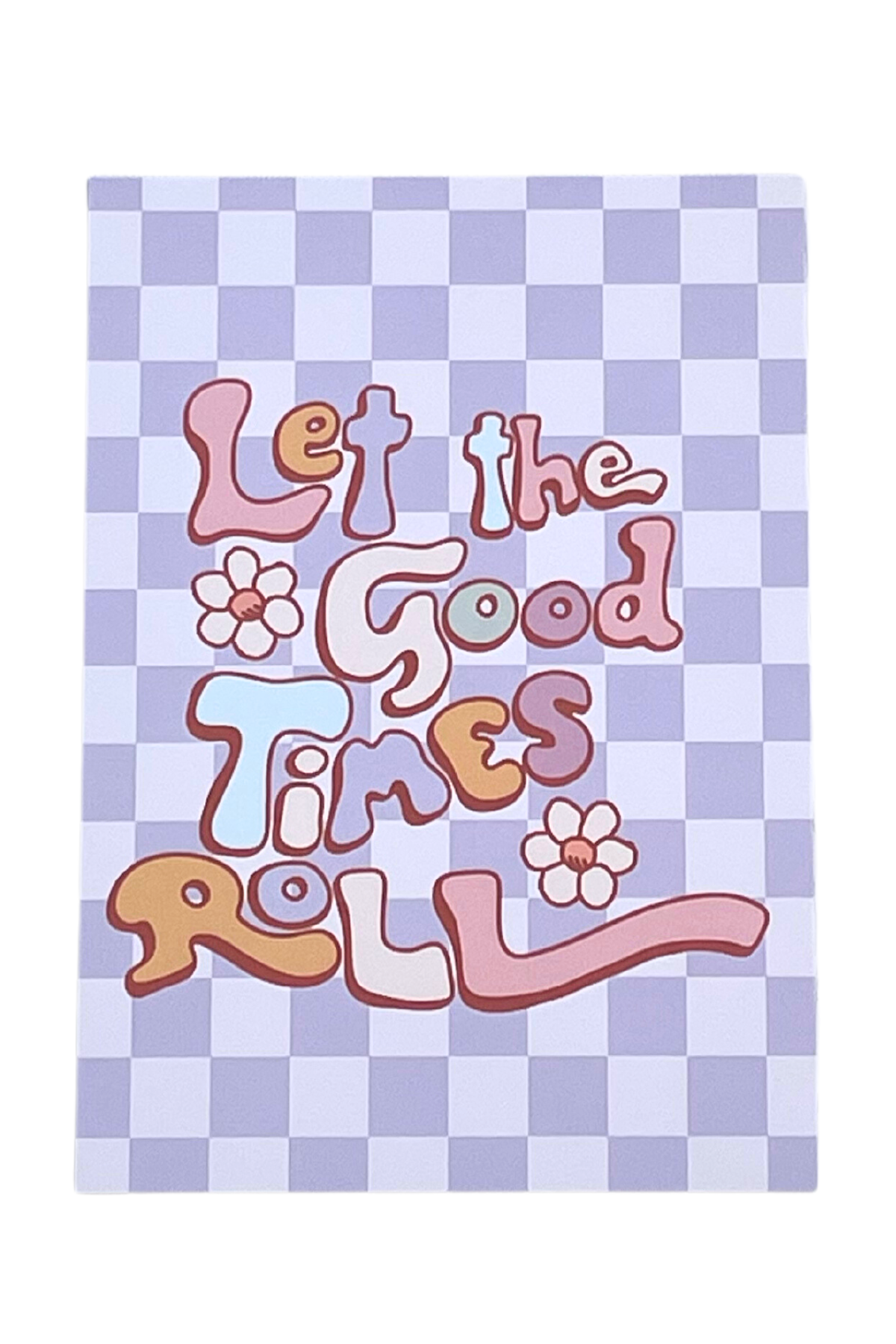 Purple Checkered Good Times Roll Thank You Card