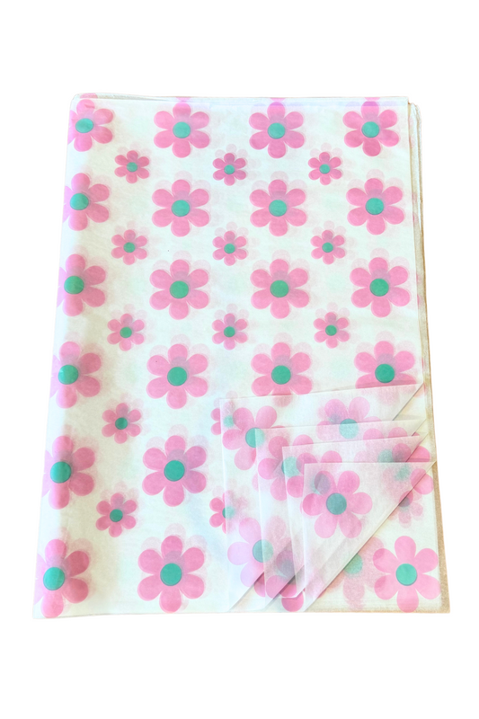 Purple + Green Flowers Tissue Paper