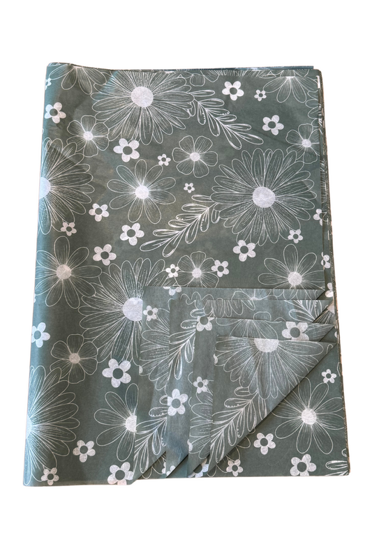 Green Wildflower Tissue Paper