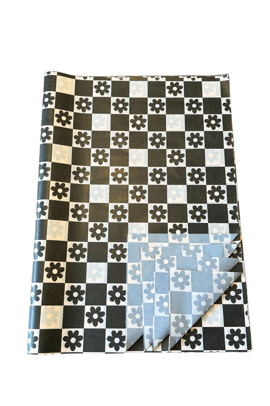 Monochrome Flowers Tissue Paper