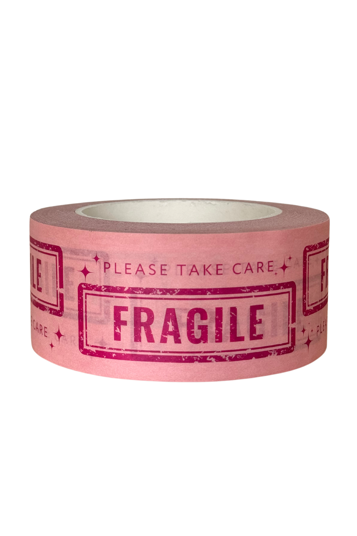 Pink Fragile Self Adhesive Paper Tape