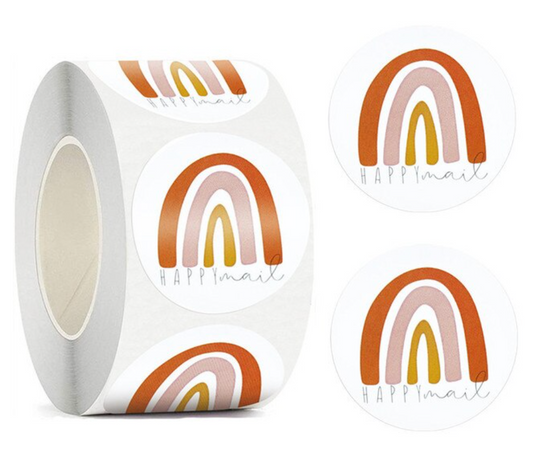 Boho Happy Mail Stickers x 500 roll